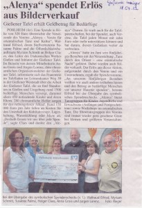 Gießener Anzeiger 2012 Spende